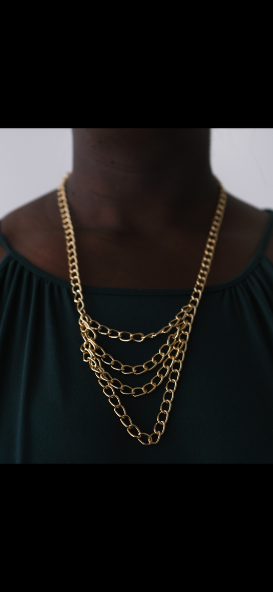 4 Layered Gold Necklace